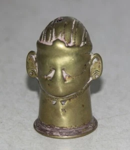 1800's Antique Brass Handmade Lord Shiva Head Statue, Figurine Decorative - Picture 1 of 9