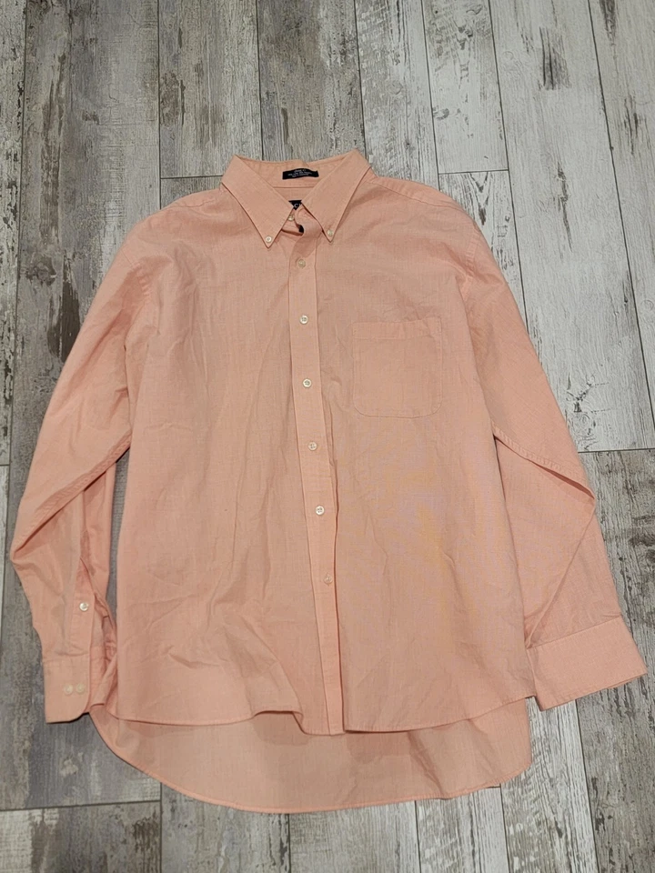 (18 34-35) Men's Chaps Ralph Lauren Dress Shirt Peach Orange Cotton Blend - Image 1 of 4