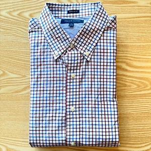 Tommy Hilfiger XLShirt Uomo Bianco Blu Rosso 27" Pit-to-Pit Designer 17" Collo - Foto 1 di 11
