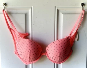 Bra ~ Victoria’s Secret ~ Push-Up ~ 36B ~ Women’s ~ Bright Pink W/ Dots ~ !🆕WT! - Picture 1 of 3