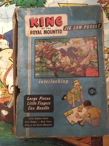 1947 Vintage JMar Jaymar Jigsaw Puzzle Zane Grey's KING OF THE ROYAL MOUNTED - Picture 1 of 5