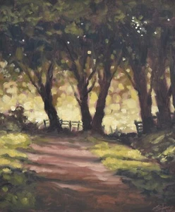 John Silver Original Oil Painting Trees Woodland Landscape Impressionist Art - Picture 1 of 3