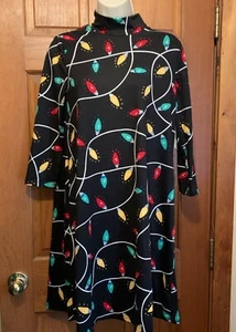 Nwt Celebrate Together Womens Dress Jersey Knit Christmas Lights XS - Picture 1 of 5
