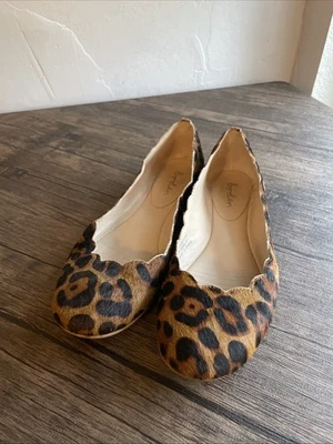 Zapatos planos de ballet festoneados con estampado de leopardo Boden para mujer talla 37 Foto 1 de 4