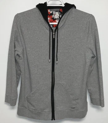 Sudadera con capucha Liz Claiborne cremallera completa para mujer 1X gris Foto 1 de 4