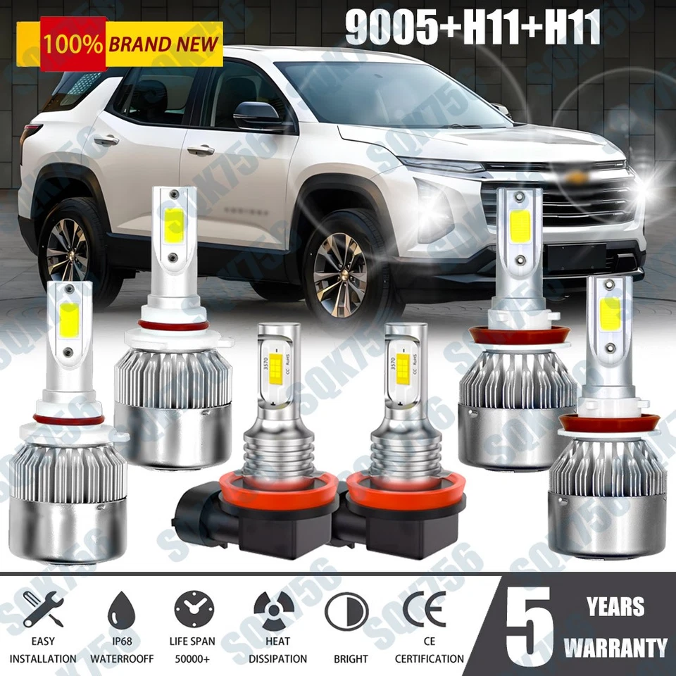 Faros LED luz antiniebla haz alto bajo para Chevrolet Equinox 2010-2017 Foto 1 de 4