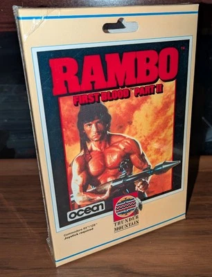 NEW! Rambo First Blood Part II 2 Commodore 64 128 Factory SEALED C64 Thunder Mnt - Image 1 of 4