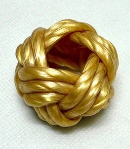 VTG 70s BSA Boy Scouts Gold Tone Knot Braided Cord Neckerchief Tie Slide Holder - Picture 1 of 2