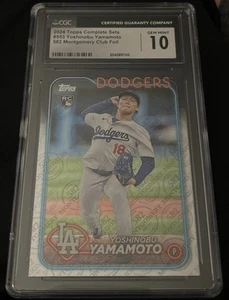 2024 Topps 582 Montgomery Club #553 Yoshinobu Yamamoto RC Rookie CGC 10 Dodgers - Picture 1 of 3