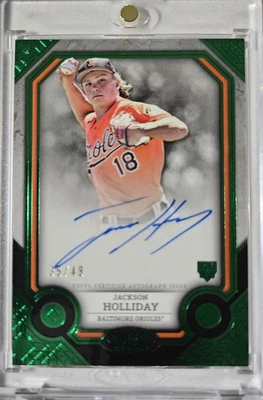 2024 Topps Tier One Jackson Holliday RC AUTO Green Foil /49 Baltimore Orioles 🔥 - Image 1 of 2