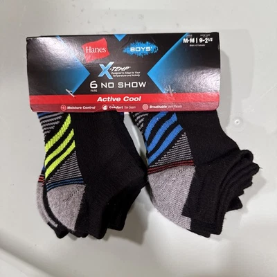 6 pares de calcetines Hanes de corte bajo para niños Foto 1 de 2