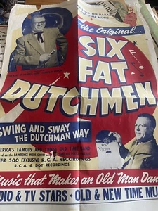 6 Fat Dutchmen 28”x43.5” ORIGINAL Vintage Concert Poster Cinderella Ballroom Six - Picture 1 of 10