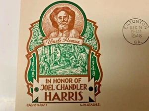 US Postal  FIRST DAY COVER. UNCLE REMUS (JOEL HARRIS)  1948 - Picture 1 of 3