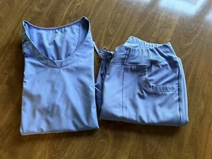 Cherokee Infinity Womens Scrub Set Light Blue Size XL Top, Size M Pants NWOT - Picture 1 of 13