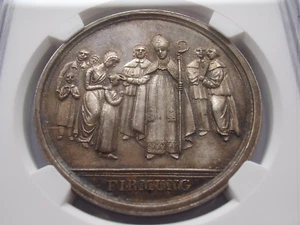 Germany Religion Silver Medal 40mm Holy Confirmation ca. 1850 NGC MS62 - Picture 1 of 3