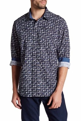 Camisa Robert Graham Azul Taxis Acuáticos Calce Clásico Talla Pequeña $198 Foto 1 de 2