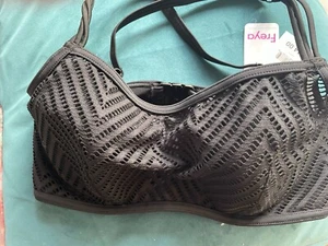 Freya Urban Crop Bikini Top Underwired RRP £44 Black Spaghetti/Plain Conv Strap - Picture 1 of 10