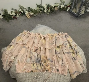 H & M Sheer Floral Ruffle Blouse - Picture 1 of 9