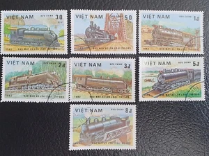 1983 Vietnam stamps. Full set. Fine used. Steam trains. 30xu - 8D - Picture 1 of 6