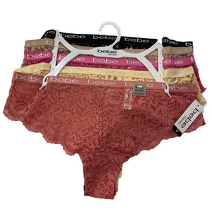 Bebe Intimates 5 Pack Multicolored Tanga Lace Panties.3X New With Tags - Picture 1 of 3