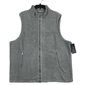 Tommy Hilfiger Mens Polar Fleece Vest Size 2XL 3XL Gray Casual Zippered Pockets  - Picture 1 of 12