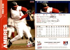 Chip Ambres 2005 Dunkin' Donuts Pawtucket Red Sox #NNO Card *AutographDen*