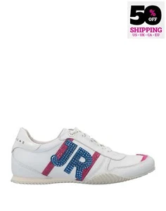 PVP €192 Zapatillas de Cuero John Richmond US7 UK4 EU37 Estrás Hechas en Italia - Imagen 1 de 7