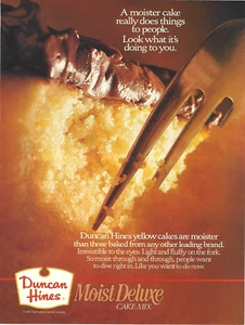1993 Duncan Hines Moist Deluxe Cake Mix Yellow vintage Print Ad Advertisement - Picture 1 of 1