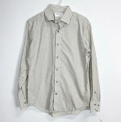 Lorenzo Uomo Shirt Mens 15 32 33 Gray Yellow Long Sleeve Button Up Trim Fit NWOT - Image 1 of 4