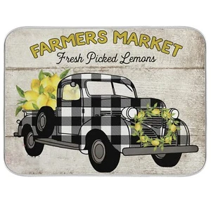 Lemon Dish Drying Mat for Kitchen Counter Farm Lemon Truck Dish Drying Rack P... - Picture 1 of 6