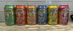 Warheads Sour Soda Pop 6 Collector Can FULL Set & FULL CANS - Picture 1 of 1