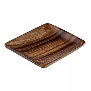 Wooden Serving Dish Plate Acacia Rectangle Dinnerware Food Platter 18 x 16cm - Picture 1 of 1