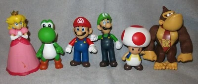 Super Mario Bros 5" Figure Toys x6 Peach Toad Mario Luigi Yoshi Donkey Kong - Image 1 of 4