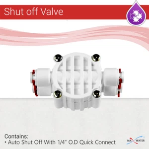 Auto Shut Off Valve Quick Connect Fittings for RO Reverse Osmosis Water System - Picture 1 of 3