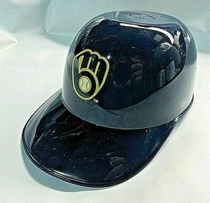 MLB Milwaukee Brewers Guante Logotipo Mini Casco de Bateo Tazones de Helado Individuales - Imagen 1 de 1