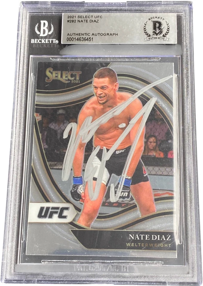 NATE DIAZ SIGNED 2021 PANINI SELECT UFC CARD #282 BECKETT BAS  - Image 1 of 1