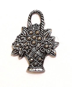 Vintage AVON Daisy Filled Flower Basket Marcasite Brooch Lapel Pin Tie Tack  - Picture 1 of 6