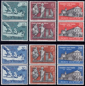 1961 Vatican City SC#304-309-Arrival of St. Paul in Rome, 1,900 Anniv. pair-M-NH - Picture 1 of 2