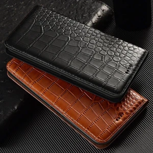 Custodia a portafoglio magnetica in vera pelle per iPhone 17 16 15 14 Pro Max - Foto 1 di 16