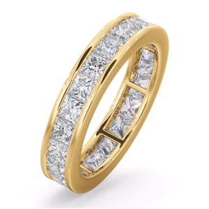 3 Carat Princess cut Diamonds Channel-set Full Eternity Ring 18ct Yellow Gold - Picture 1 of 6
