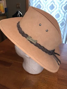 Drizabone Leather Jacaru Men’s hat Australian Size Small NWT - Picture 1 of 11