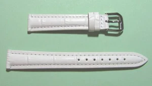 Correa de reloj de cuero genuino para damas de calidad de 14 mm - blanca - Imagen 1 de 3
