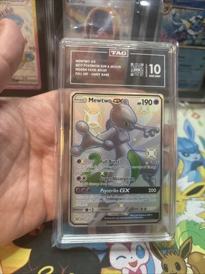 Pokémon Mewtwo GX SV59/SV94 Sun & Moon Hidden Fates Shiny Vault TAG 10 Gem Mint - Image 1 of 4