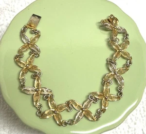 Vintage Antique Bracelet 800 Silver Gold Vermeil Filigree 9g 6 3/4” Nice - Picture 1 of 13
