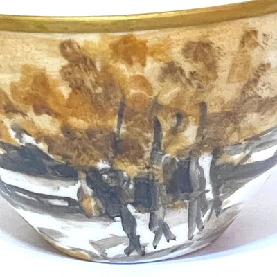 Vtg Crown M Japan Hand Painted Scenic Village Brown Tea Cup Noritake Replacement - Image 1 of 4