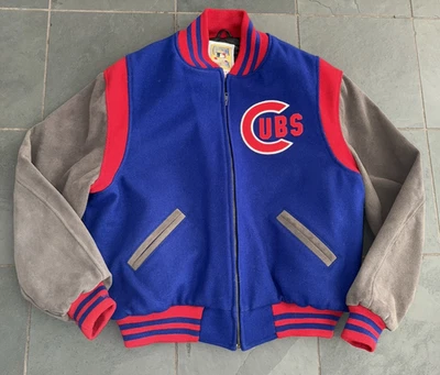Chaqueta Dugout 1938 Chicago Cubs Mitchell & Ness Lana Gamuza 48 XL Foto 1 de 4
