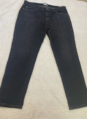 Pantalones de mezclilla negros para mujer Eileen Fisher talla 14 algodón elástico spandex Foto 1 de 4