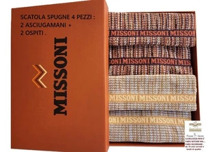 Set spugne MISSONI 4 pezzi : 2 viso + 2 ospiti , misure max , confezione scatola - Imagen 1 de 14