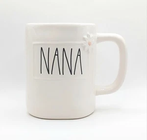 Rae Dunn NANA Sculpted Daisy Coffee Mug Cup 18 Oz Ceramic Mother's Day Gift - Picture 1 of 7