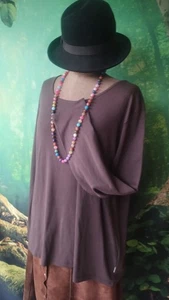 Deerberg XXL 50 52 54 Sweater Shirt Basic Longsleeve Nussbraun Schoko Lagenlook  - Bild 1 von 15